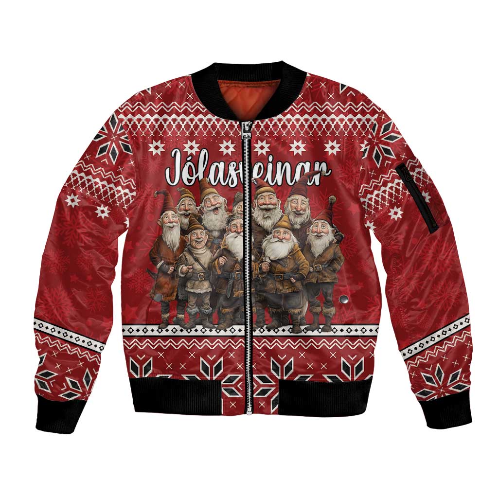 Yule Lads Iceland Sleeve Zip Bomber Jacket Icelandic Christmas folklore - Wonder Print Shop