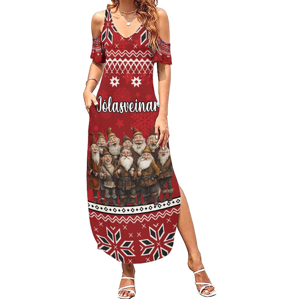 Yule Lads Iceland Summer Maxi Dress Icelandic Christmas folklore - Wonder Print Shop