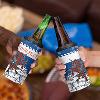 Personalized Scotland Christmas 4 in 1 Can Cooler Tumbler Tartan Unicorn with Edinburgh Castle - Wonder Print Shop