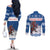Personalized Scotland Christmas Couples Matching Off The Shoulder Long Sleeve Dress and Long Sleeve Button Shirt Tartan Unicorn with Edinburgh Castle