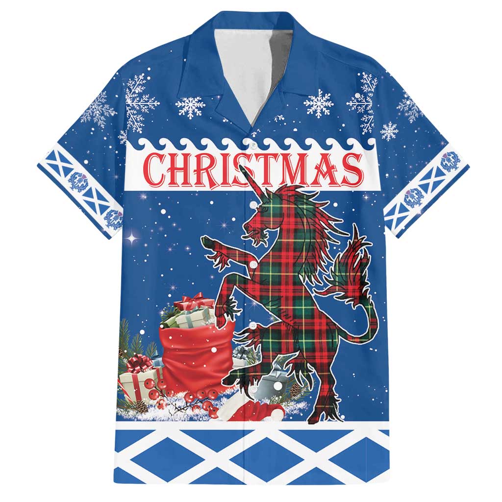 Personalized Scotland Christmas Family Matching Puletasi and Hawaiian Shirt Tartan Unicorn with Edinburgh Castle - Wonder Print Shop