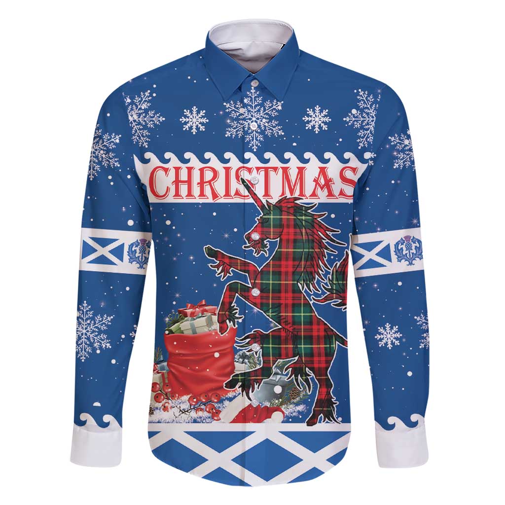 Personalized Scotland Christmas Family Matching Short Sleeve Bodycon Dress and Hawaiian Shirt Tartan Unicorn with Edinburgh Castle - Wonder Print Shop