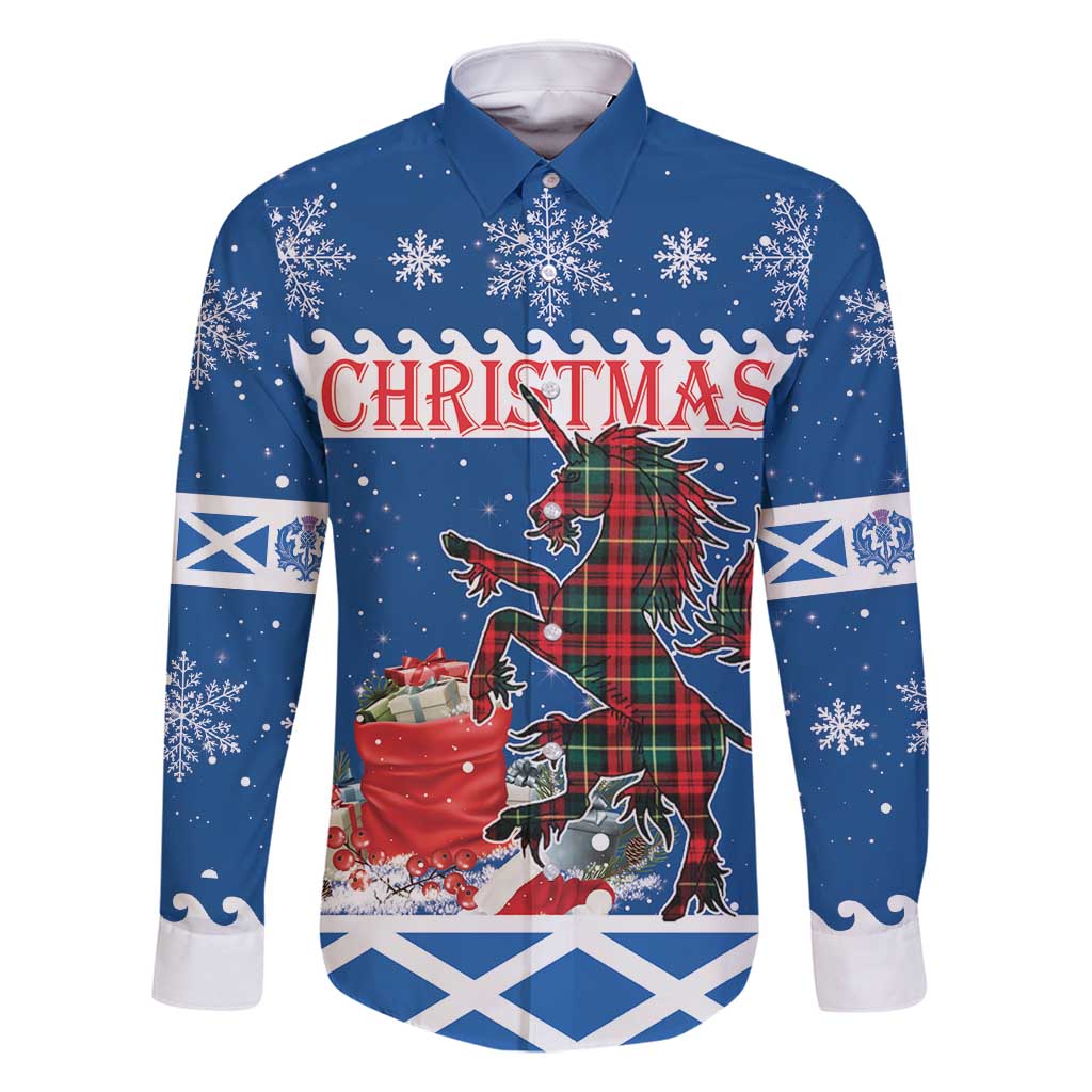 Personalized Scotland Christmas Family Matching Tank Maxi Dress and Hawaiian Shirt Tartan Unicorn with Edinburgh Castle - Wonder Print Shop