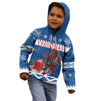 Personalized Scotland Christmas Kid Hoodie Tartan Unicorn with Edinburgh Castle - Wonder Print Shop