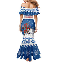 Personalized Scotland Christmas Mermaid Dress Tartan Unicorn with Edinburgh Castle - Wonder Print Shop