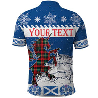 Personalized Scotland Christmas Polo Shirt Tartan Unicorn with Edinburgh Castle - Wonder Print Shop