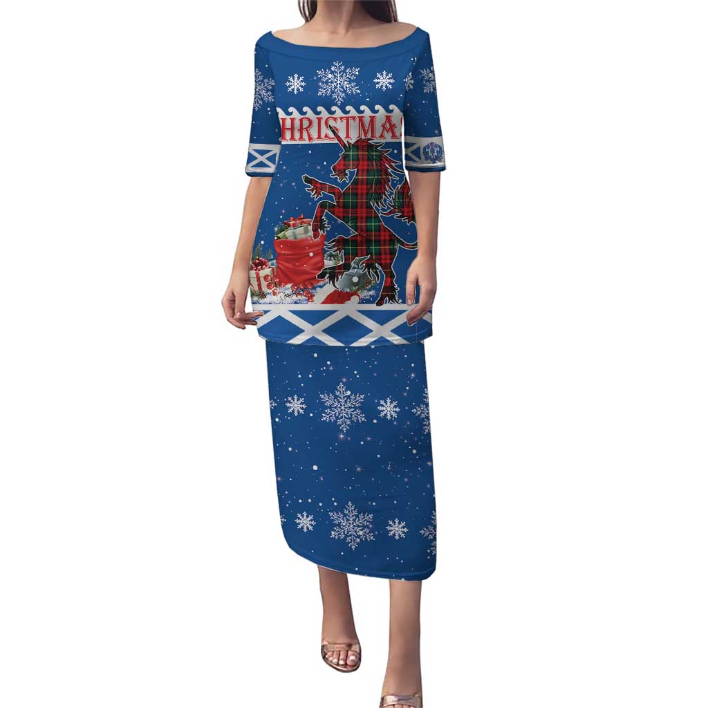 Personalized Scotland Christmas Puletasi Tartan Unicorn with Edinburgh Castle - Wonder Print Shop