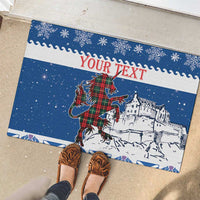 Personalized Scotland Christmas Rubber Doormat Tartan Unicorn with Edinburgh Castle - Wonder Print Shop