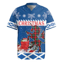 Personalized Scotland Christmas Rugby Jersey Tartan Unicorn with Edinburgh Castle - Wonder Print Shop