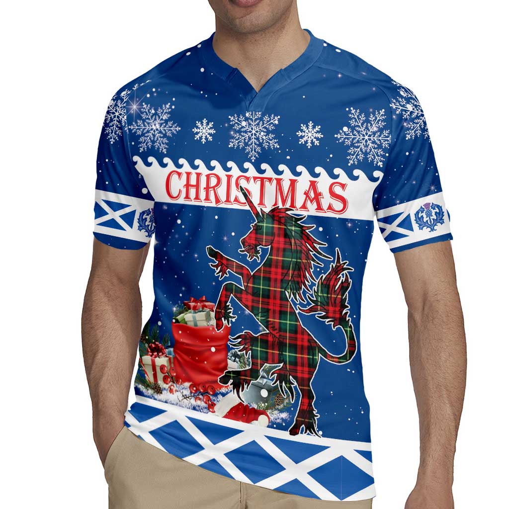 Personalized Scotland Christmas Rugby Jersey Tartan Unicorn with Edinburgh Castle - Wonder Print Shop
