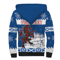 Personalized Scotland Christmas Sherpa Hoodie Tartan Unicorn with Edinburgh Castle - Wonder Print Shop