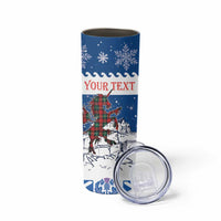 Personalized Scotland Christmas Skinny Tumbler Tartan Unicorn with Edinburgh Castle - Wonder Print Shop