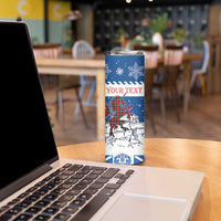 Personalized Scotland Christmas Skinny Tumbler Tartan Unicorn with Edinburgh Castle - Wonder Print Shop