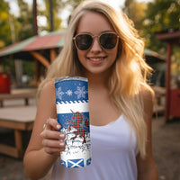 Personalized Scotland Christmas Skinny Tumbler Tartan Unicorn with Edinburgh Castle - Wonder Print Shop