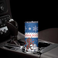 Personalized Scotland Christmas Skinny Tumbler Tartan Unicorn with Edinburgh Castle - Wonder Print Shop