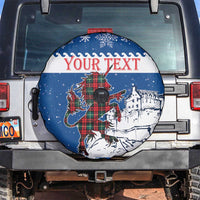 Personalized Scotland Christmas Spare Tire Cover Tartan Unicorn with Edinburgh Castle - Wonder Print Shop