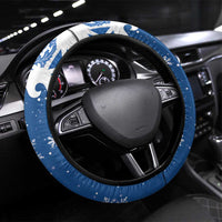 Scotland Christmas Steering Wheel Cover Tartan Unicorn with Edinburgh Castle - Wonder Print Shop