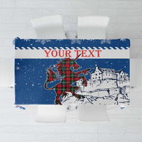 Personalized Scotland Christmas Tablecloth Tartan Unicorn with Edinburgh Castle - Wonder Print Shop