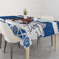 Personalized Scotland Christmas Tablecloth Tartan Unicorn with Edinburgh Castle - Wonder Print Shop