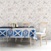 Personalized Scotland Christmas Tablecloth Tartan Unicorn with Edinburgh Castle - Wonder Print Shop