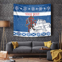 Personalized Scotland Christmas Tapestry Tartan Unicorn with Edinburgh Castle - Wonder Print Shop