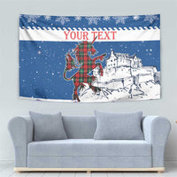 Personalized Scotland Christmas Tapestry Tartan Unicorn with Edinburgh Castle - Wonder Print Shop