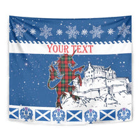 Personalized Scotland Christmas Tapestry Tartan Unicorn with Edinburgh Castle - Wonder Print Shop