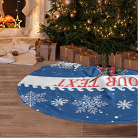 Personalized Scotland Christmas Tree Skirt Tartan Unicorn with Edinburgh Castle - Wonder Print Shop