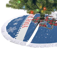Personalized Scotland Christmas Tree Skirt Tartan Unicorn with Edinburgh Castle - Wonder Print Shop