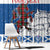 Personalized Scotland Christmas Window Curtain Tartan Unicorn with Edinburgh Castle - Wonder Print Shop