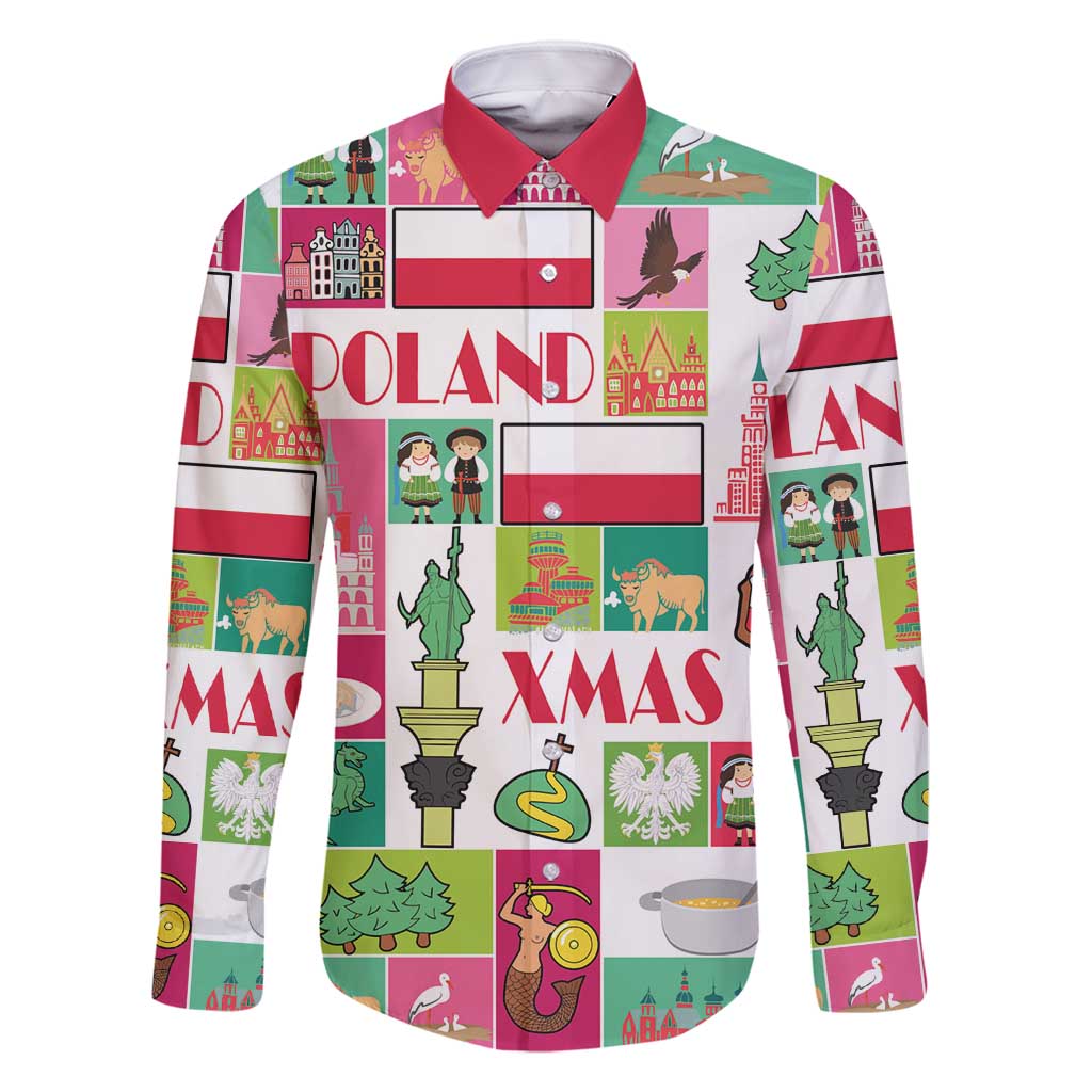 Wesolych Swiat Merry Christmas Polish Family Matching Long Sleeve Bodycon Dress and Hawaiian Shirt Poland Xmas - Wonder Print Shop