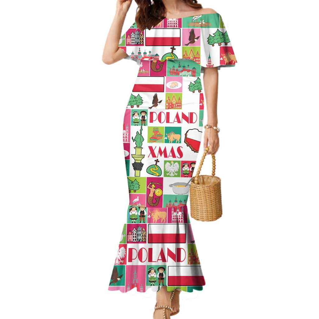 Wesolych Swiat Merry Christmas Polish Family Matching Mermaid Dress and Hawaiian Shirt Poland Xmas - Wonder Print Shop