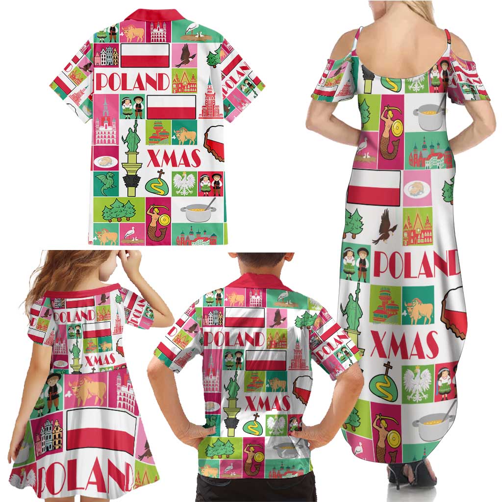 Wesolych Swiat Merry Christmas Polish Family Matching Summer Maxi Dress and Hawaiian Shirt Poland Xmas - Wonder Print Shop