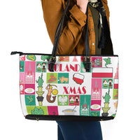 Wesolych Swiat Merry Christmas Polish Leather Tote Bag Poland Xmas - Wonder Print Shop