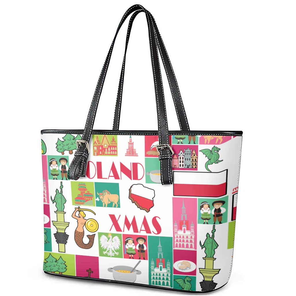Wesolych Swiat Merry Christmas Polish Leather Tote Bag Poland Xmas - Wonder Print Shop