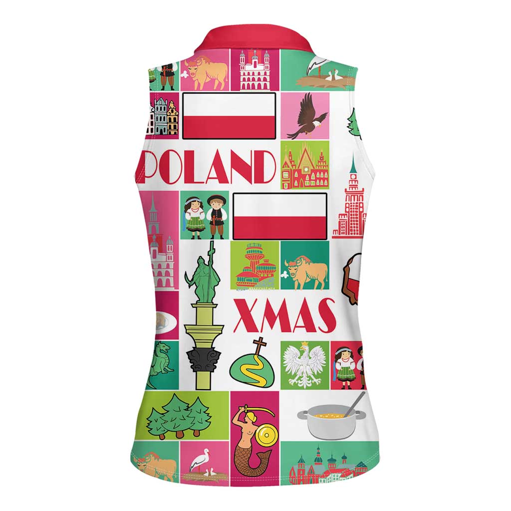 Wesolych Swiat Merry Christmas Polish Women Sleeveless Polo Shirt Poland Xmas - Wonder Print Shop