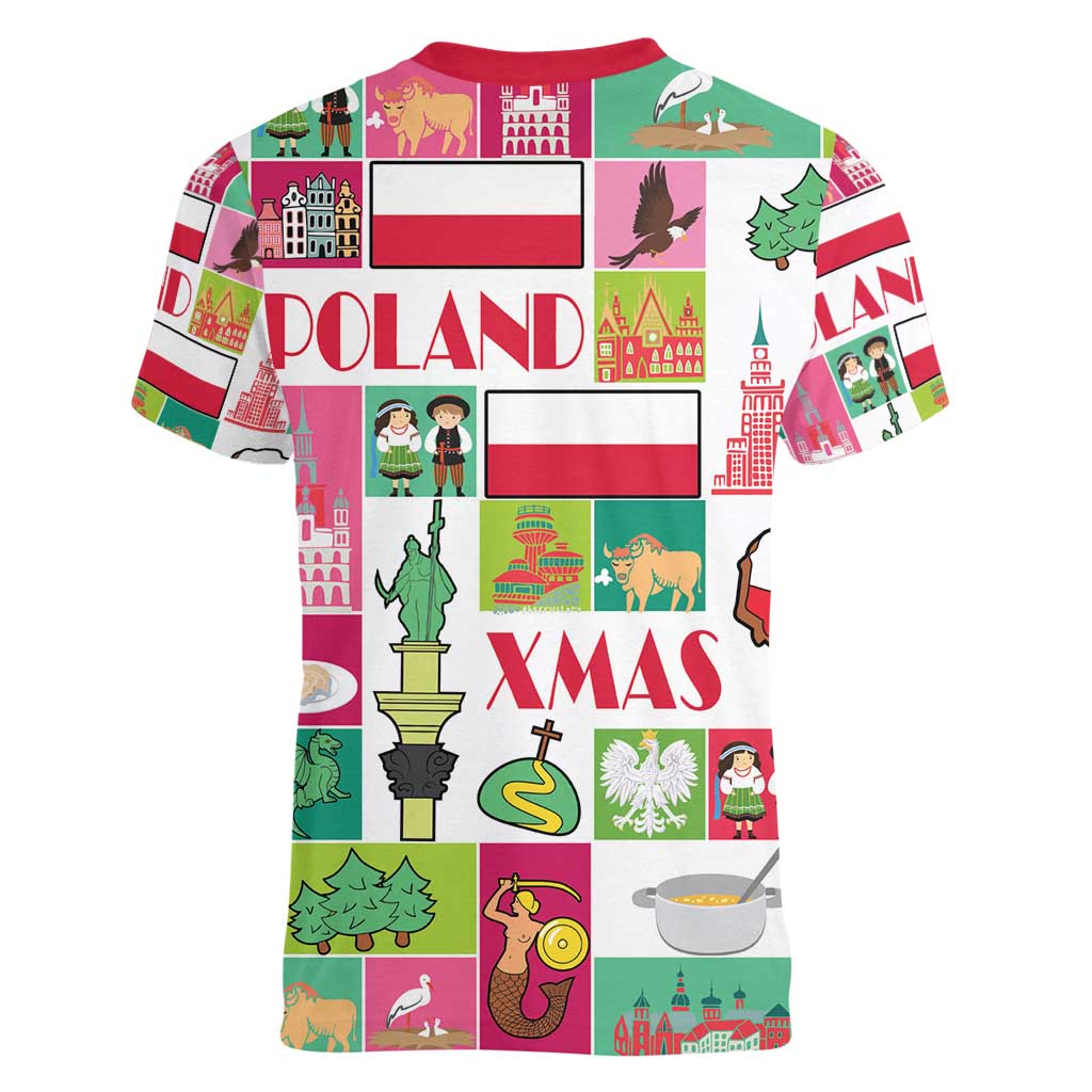 Wesolych Swiat Merry Christmas Polish Women V-Neck T-Shirt Poland Xmas - Wonder Print Shop