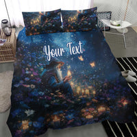 Personalized Iceland Yule Lads Christmas Bedding Set Merry Kertasnikir Under Vibrant Flowers - Wonder Print Shop