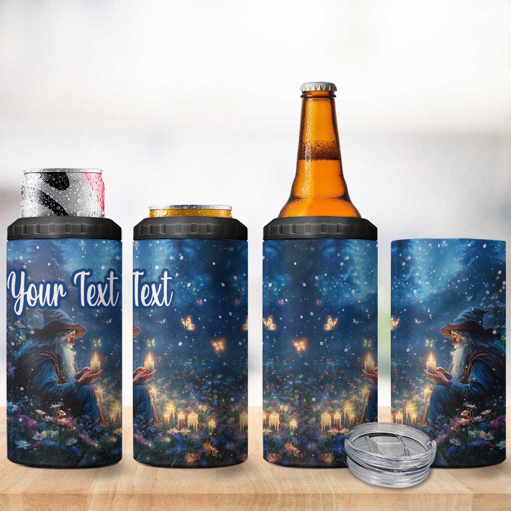 Personalized Iceland Yule Lads Christmas 4 in 1 Can Cooler Tumbler Merry Kertasnikir Under Vibrant Flowers - Wonder Print Shop