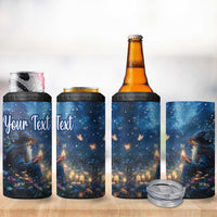 Personalized Iceland Yule Lads Christmas 4 in 1 Can Cooler Tumbler Merry Kertasnikir Under Vibrant Flowers - Wonder Print Shop
