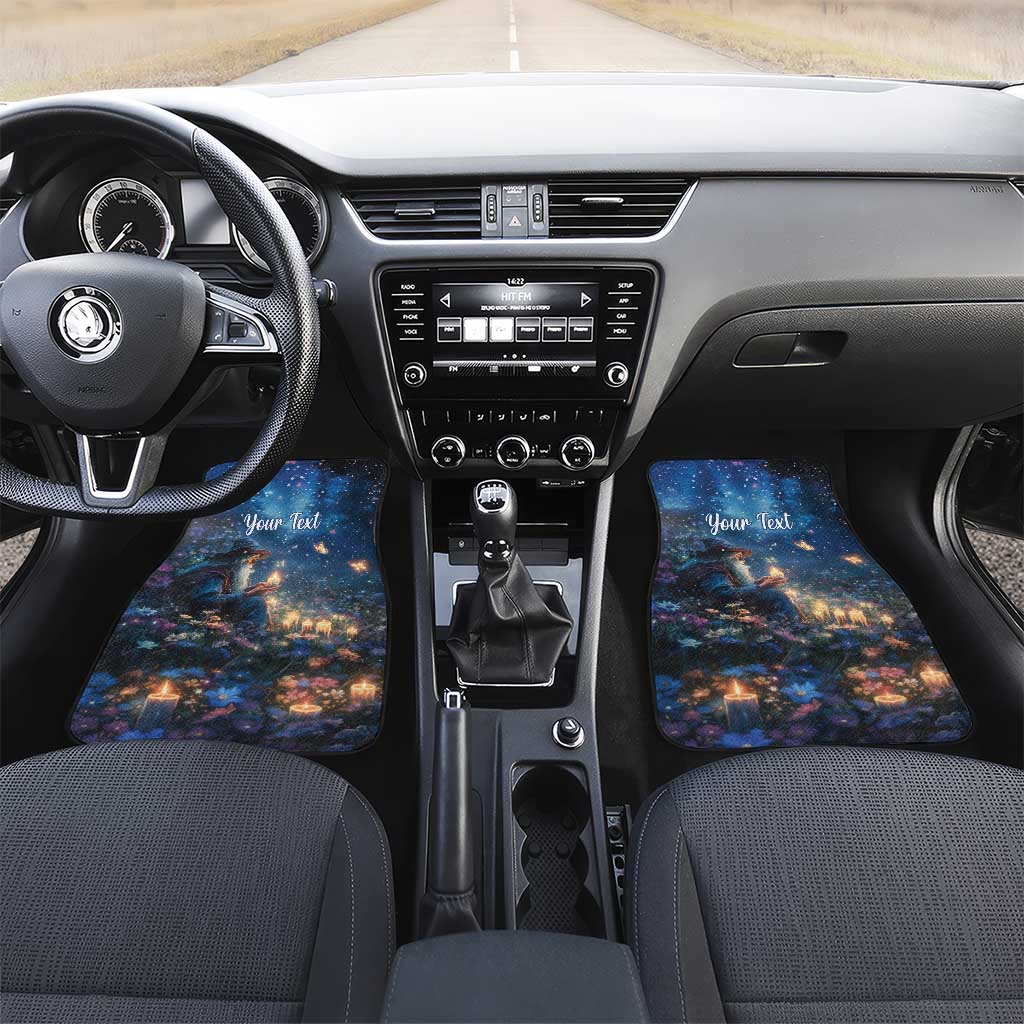 Personalized Iceland Yule Lads Christmas Car Mats Merry Kertasnikir Under Vibrant Flowers - Wonder Print Shop