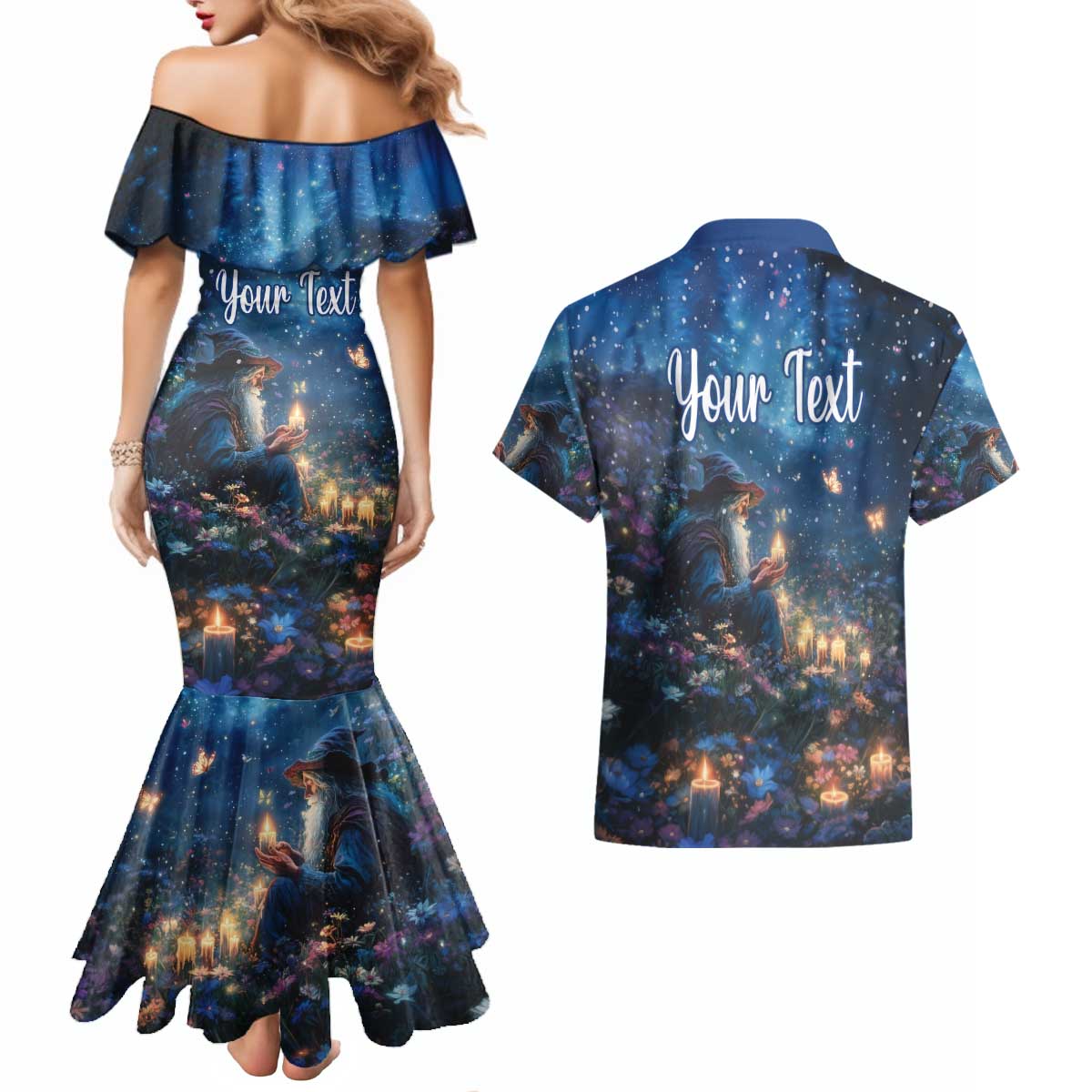 Personalized Iceland Yule Lads Christmas Couples Matching Mermaid Dress and Hawaiian Shirt Merry Kertasnikir Under Vibrant Flowers - Wonder Print Shop