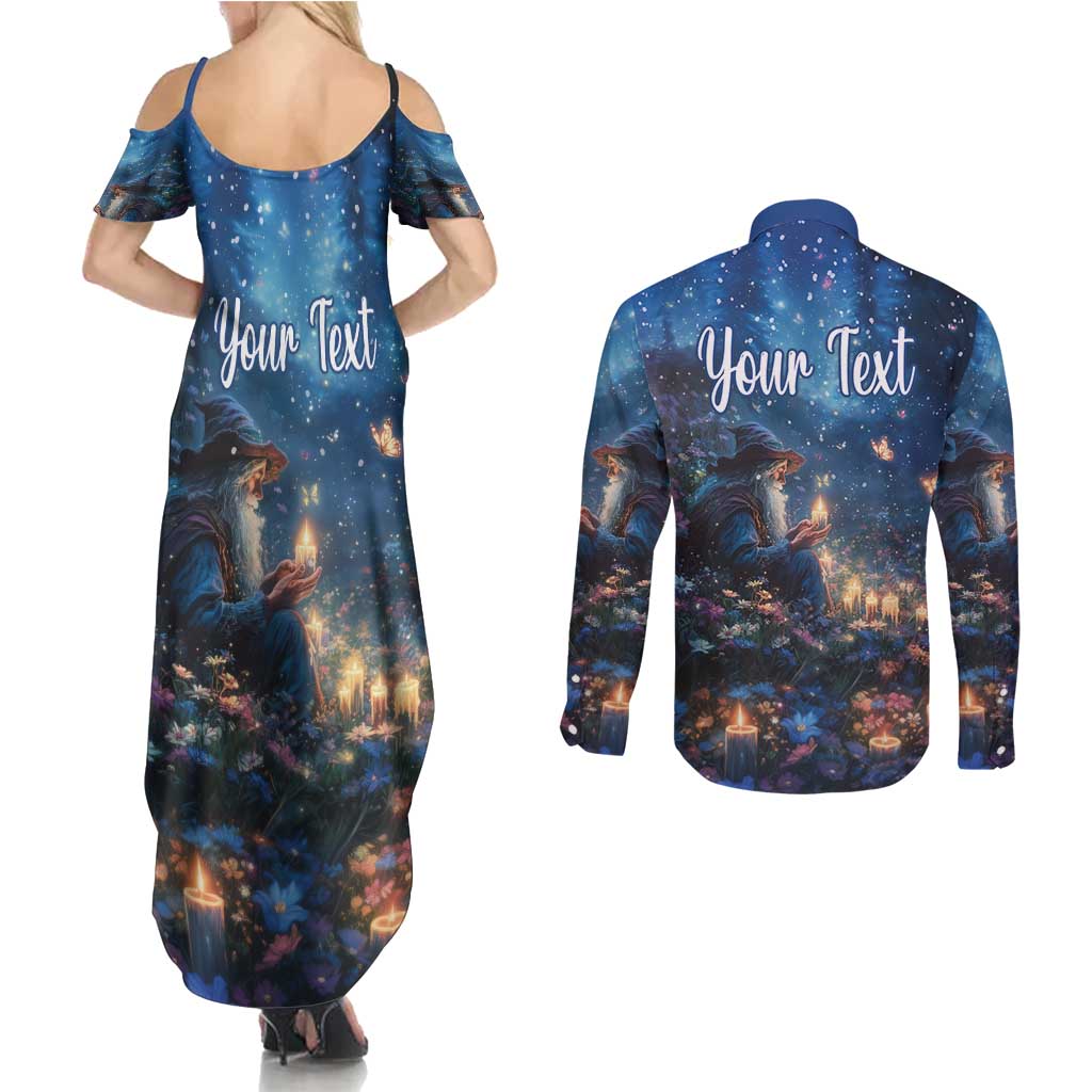 Personalized Iceland Yule Lads Christmas Couples Matching Summer Maxi Dress and Long Sleeve Button Shirt Merry Kertasnikir Under Vibrant Flowers - Wonder Print Shop