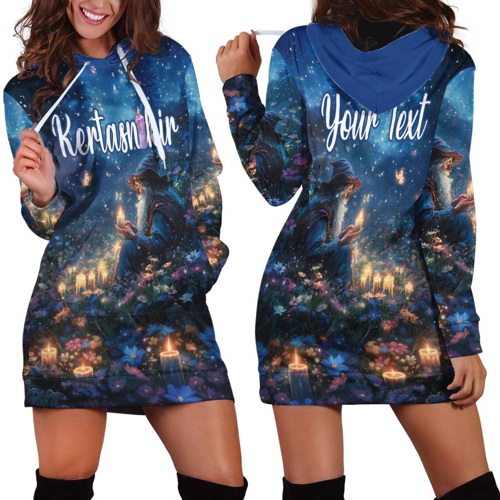 Personalized Iceland Yule Lads Christmas Hoodie Dress Merry Kertasnikir Under Vibrant Flowers - Wonder Print Shop