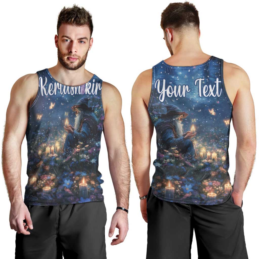 Personalized Iceland Yule Lads Christmas Men Tank Top Merry Kertasnikir Under Vibrant Flowers - Wonder Print Shop