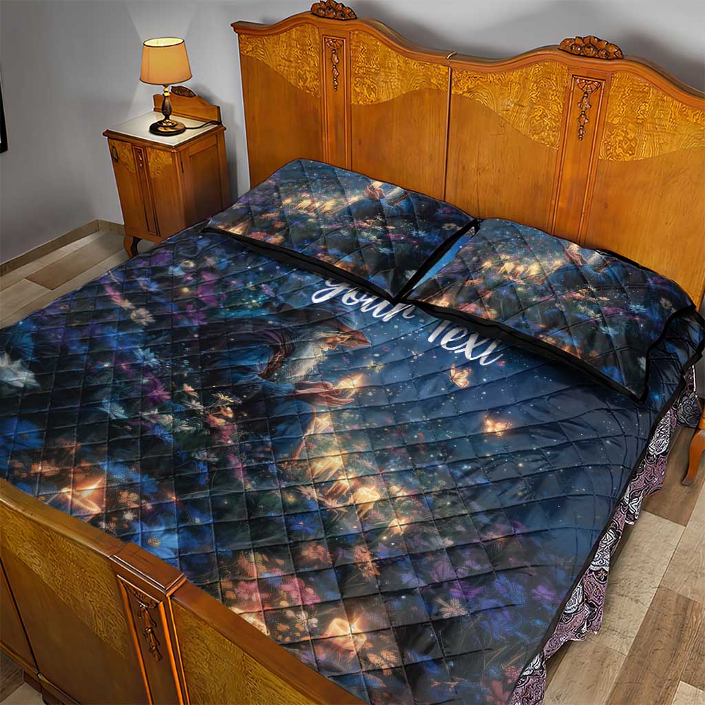 Personalized Iceland Yule Lads Christmas Quilt Bed Set Merry Kertasnikir Under Vibrant Flowers - Wonder Print Shop