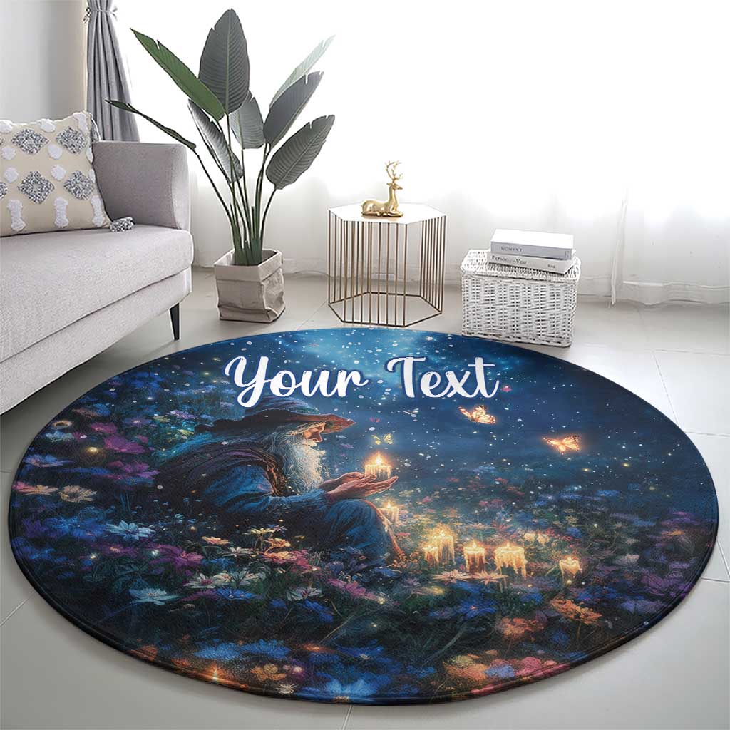 Personalized Iceland Yule Lads Christmas Round Carpet Merry Kertasnikir Under Vibrant Flowers