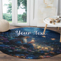 Personalized Iceland Yule Lads Christmas Round Carpet Merry Kertasnikir Under Vibrant Flowers