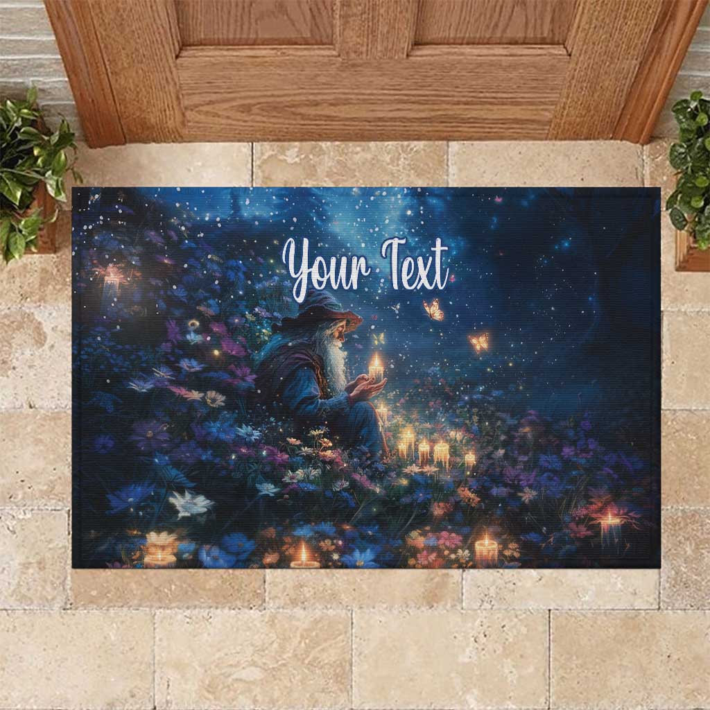 Personalized Iceland Yule Lads Christmas Rubber Doormat Merry Kertasnikir Under Vibrant Flowers - Wonder Print Shop