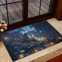 Personalized Iceland Yule Lads Christmas Rubber Doormat Merry Kertasnikir Under Vibrant Flowers - Wonder Print Shop